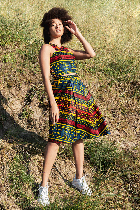 Pleated Skirt - Sanchi print - Women&