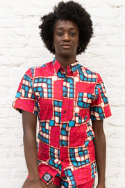 Short Sleeved Shirt - Sotokoi print - Women's