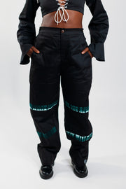 Loose Fit Cargo Trousers – Cargo Black / Deep Green - Female