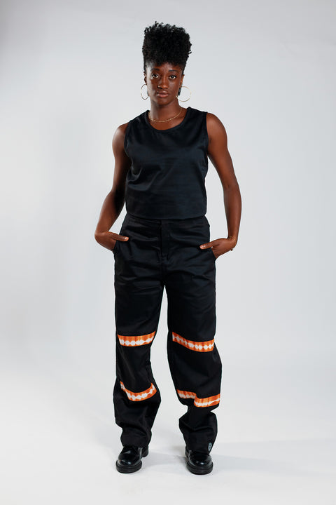 Loose Fit Cargo Trousers – Cargo Black / Orange - Female