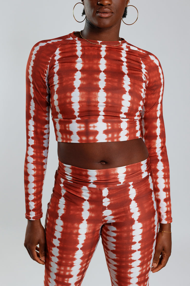 Long Sleeve Stretch Top – Deep Red - Female