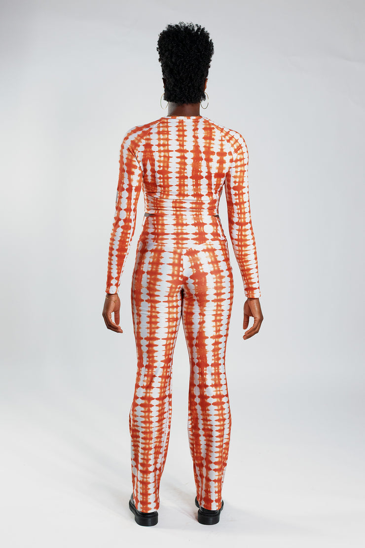 Long Sleeve Stretch Top – Orange - Female