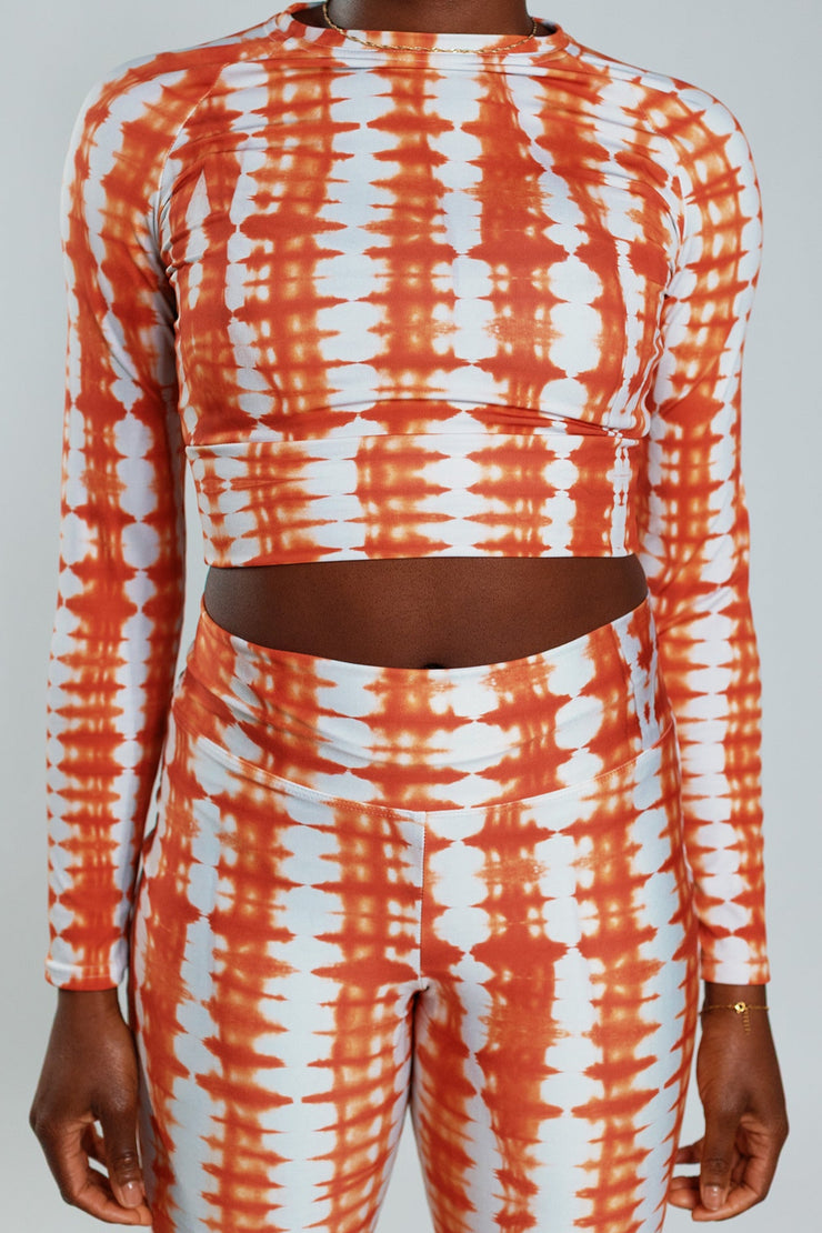 Long Sleeve Stretch Top – Orange - Female