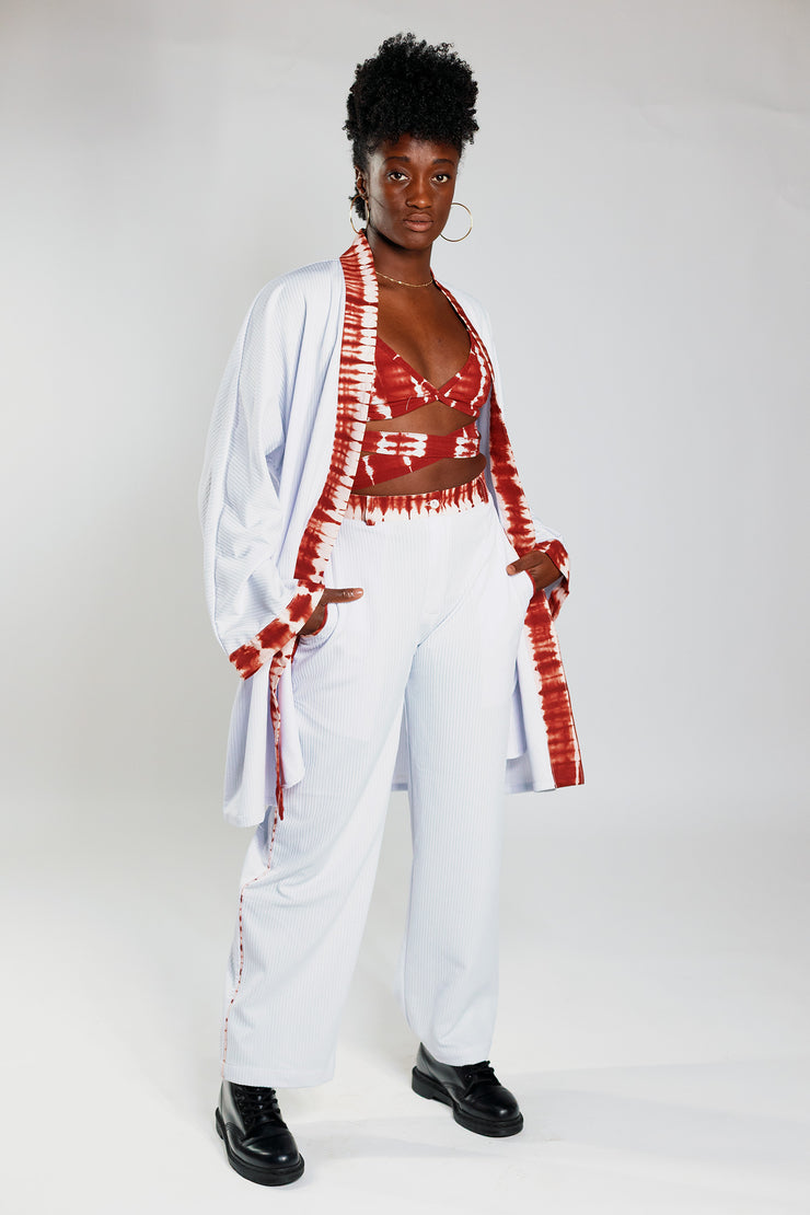 Kimono – White Rib / Deep Red - Female