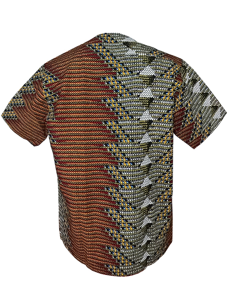 Button Neck Buba - Nsuta print - Unisex