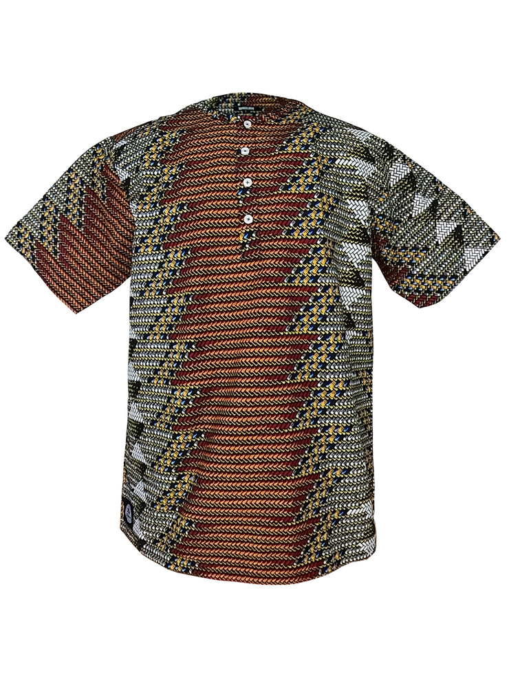 Button Neck Buba - Nsuta print - Unisex