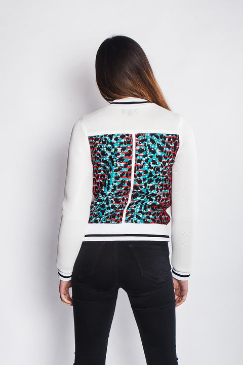 African Print Netted Bomber Jacket Womens JEKKAH